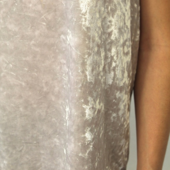 NWT H&M Velvet Tank Top Silver Small Shine Shimmer - Picture 4 of 6